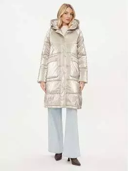 Пуховик узкого кроя Rinascimento, бежевый