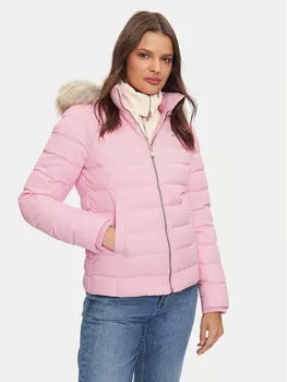 Пуховик узкого кроя Tommy Jeans, розовый
