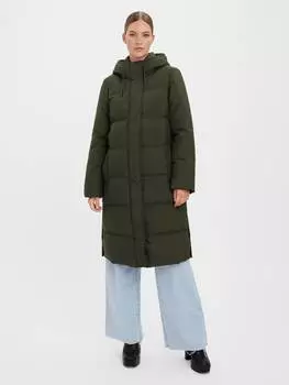 Пуховик Vero Moda, темно-зеленый