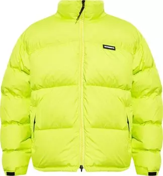 Пуховик Vetements Logo Puffer Jacket 'Neon Green', зеленый