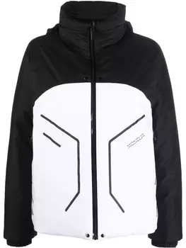 Пуховик в двух тонах Moncler, черный