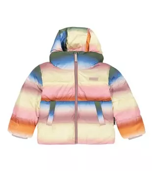 Пуховик в полоску Halo Molo, разноцветный