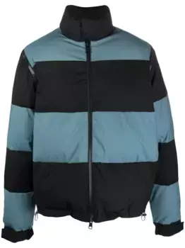 Пуховик в полоску Sunnei, синий