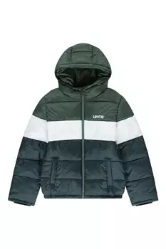 Пуховик в стиле колор блок Levi'S, зеленый