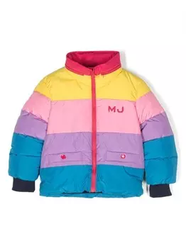 Пуховик в стиле колор-блок Marc Jacobs Kids, желтый
