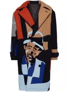 Пуховик в технике пэчворк KidSuper, синий