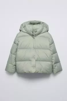 Пуховик ZARA, цвет морской волны