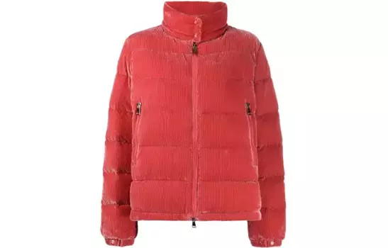 Пуховик женский арбузно-красный Moncler