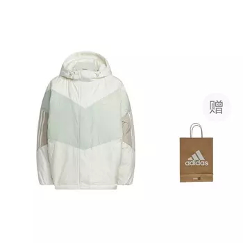 Пуховик женский белый с подарочным пакетом Adidas