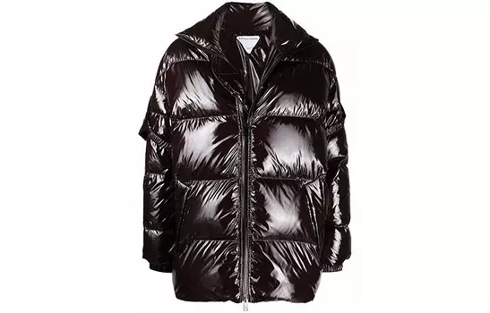Пуховик женский Bottega Veneta дутый, коричневый