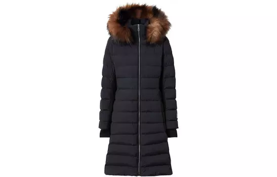 Пуховик женский Burberry с меховым капюшоном, черный