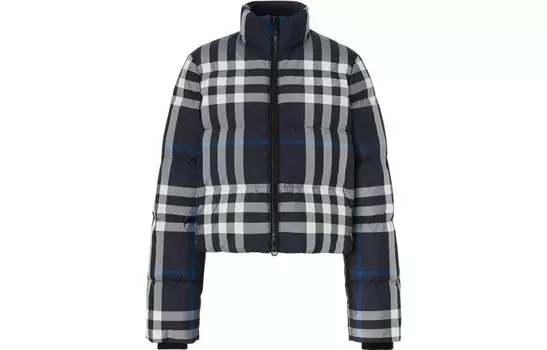 Пуховик женский Burberry, темно-синий / белый