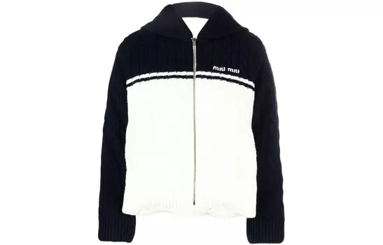 Пуховик женский черный/белый Miu Miu