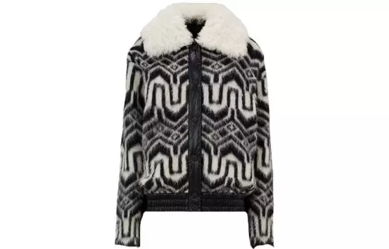 Пуховик женский черный/белый Moncler