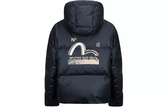 Пуховик женский черный Evisu