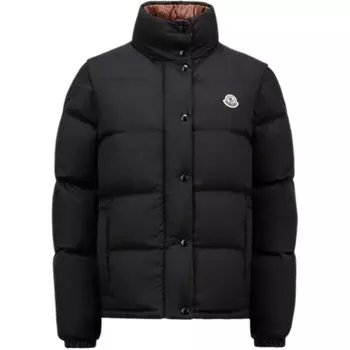 Пуховик женский черный/коричневый Moncler