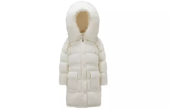 Пуховик женский цвета экрю Moncler, Ecru