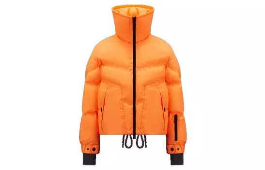 Пуховик женский флуоресцентный оранжевый Moncler