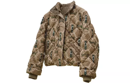 Пуховик женский Hermes, хаки