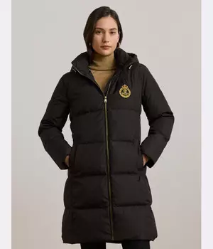 Пуховик женский Lauren Ralph Lauren с нашивкой, черный