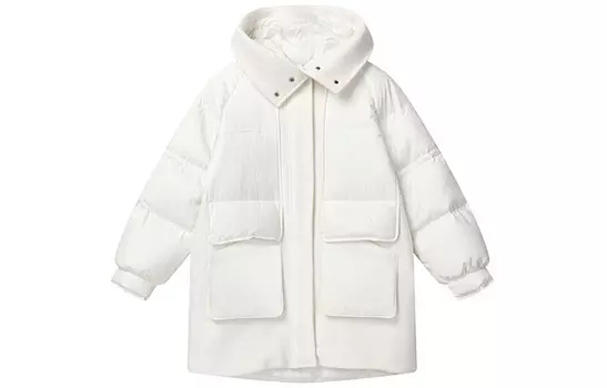 Пуховик женский молочно-белый Fila