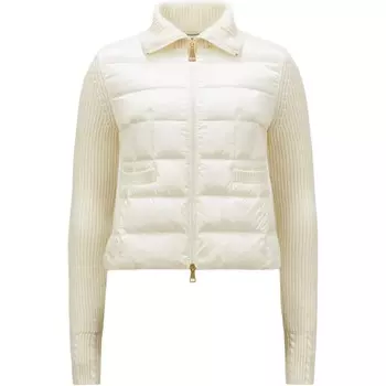 Пуховик женский молочно-белый Moncler
