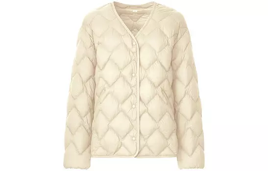Пуховик женский молочно-белый Uniqlo