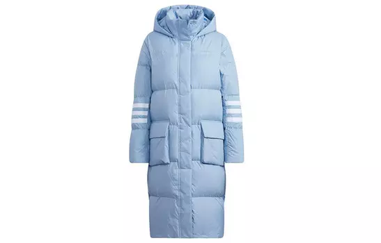 Пуховик женский небесно-голубой Adidas Neo
