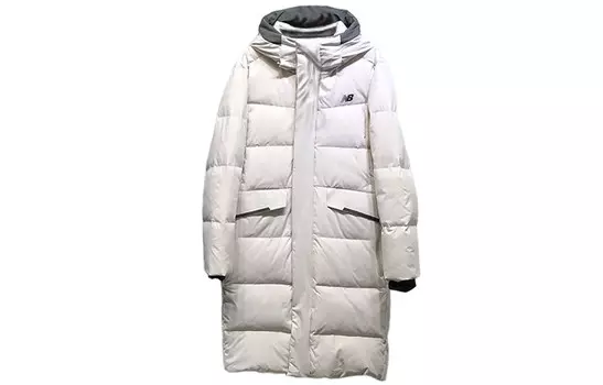 Пуховик женский Off White New Balance, кремовый
