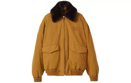 Пуховик женский охра Miu Miu