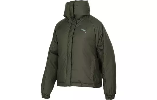 Пуховик женский оливково-зеленый Puma