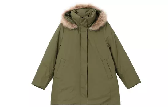 Гибридное пуховое пальто Uniqlo, 56 оливковый