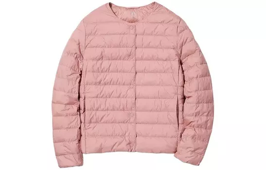 Пуховик женский персиково-розовый Uniqlo
