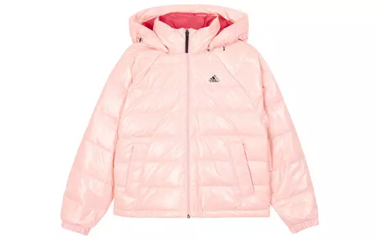 Пуховик женский розовый Adidas