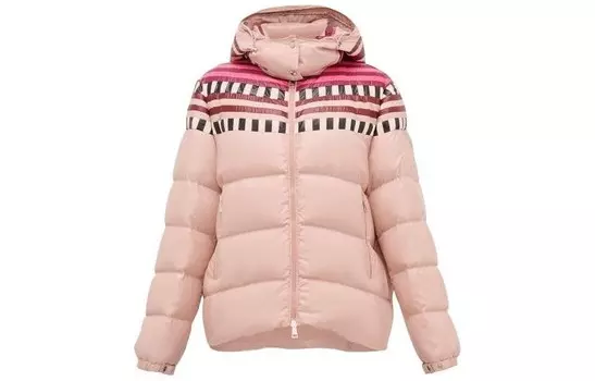 Пуховик женский розовый Moncler, розовый