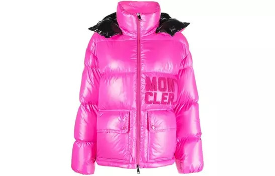 Пуховик женский розовый Moncler, розовый