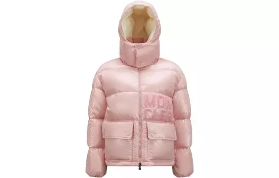 Пуховик женский розовый Moncler, розовый