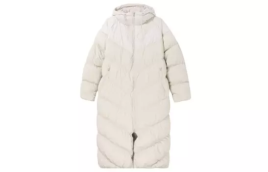 Пуховик Nike Sports Loose Casual Long Hooded, светло-розовый