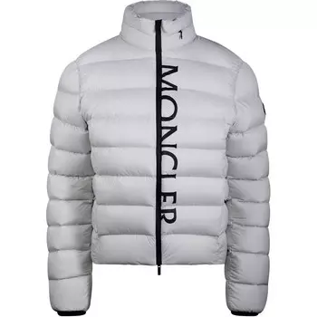 Пуховик женский серебристо-серый Moncler