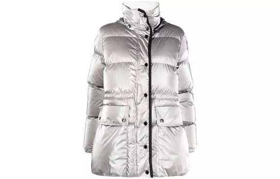 Пуховик женский серебристый Moncler, серебряный