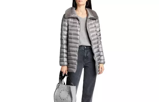 Пуховик женский серый Moncler