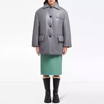 Пуховик женский серый Prada