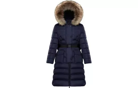 Пуховик женский синий Moncler