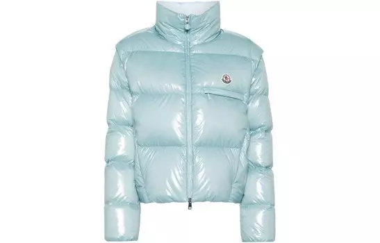 Пуховик женский светло-голубой Moncler