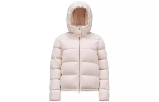 Пуховик женский светло-розовый Moncler, светло-розовый