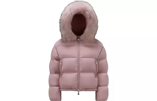 Пуховик женский светло-розовый Moncler, светло-розовый