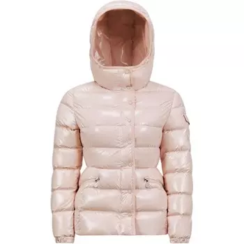 Пуховик женский светло-розовый Moncler, светло-розовый