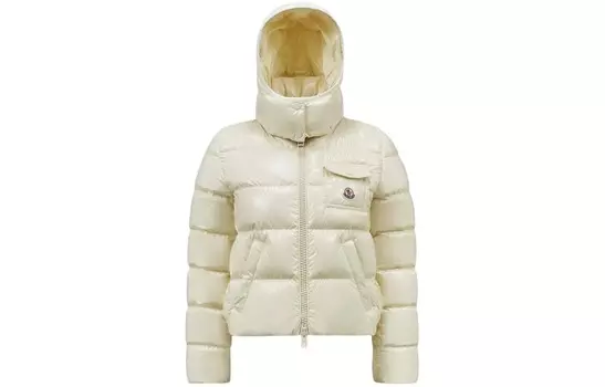 Пуховик женский светло-желтый Moncler