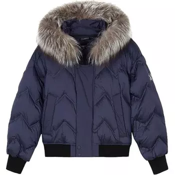 Пуховик женский темно-фиолетовый серый Spyder