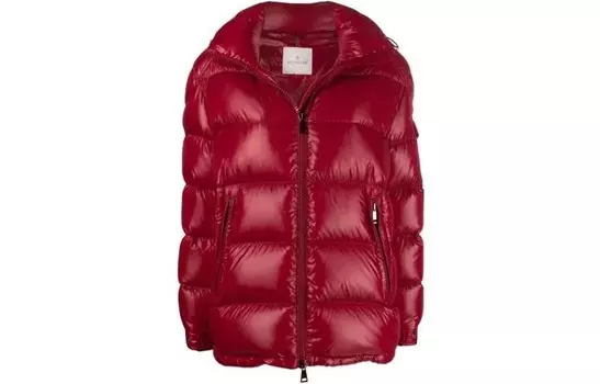 Пуховик женский темно-красный Moncler